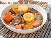 Sopa carne fideos