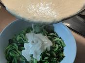 Fettucine calabacin salsa alfredo