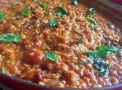 Risotto tres tomates albahaca