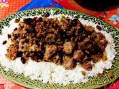 beans rice with ground beef Frijoles rojos arroz carne picada Cocinas Mundo (Louisiana)