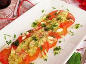 Carpaccio tomates almendras salsa manzana