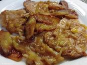 Lomo puerros manzana