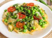 Frittata guisantes, espárragos, queso ligth menta