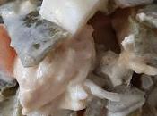 Ensaladilla judias verdes salsa tartara pollo