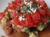 Tartar salmon, tomate aguacate