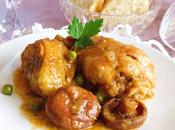 Pollo cazuela guisantes rovellons níscalos