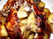 Pollo horno relleno papas gratinadas