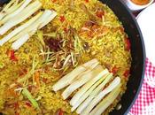 Arroz vegetal calçots salsa romesco