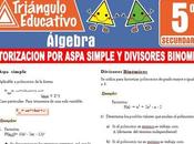 Factorización Aspa Simple Divisores Binómicos para Quinto Secundaria