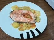 Salmón papillote patatas