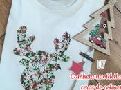DIY: Camiseta navideña decorada ceras colores