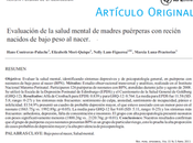 Evaluación Salud Mental madres puérperas recién nacidos bajo peso nacer Contreras-Pulache col.