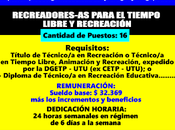 Recreadores-as para tiempo libre recreación