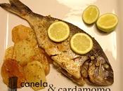 Dorada sobre cama Patatas rellena Cebolla Caramelizada