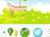 Paisaje iconos ecológicos vectores