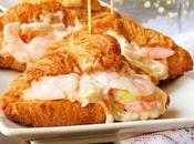 Croissant relleno gambas salsa rosa