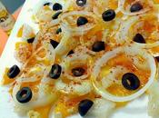 Ensalada naranja bacalao aceites aromáticos