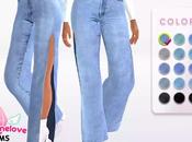 Sims Clothing: Gaby’s Thigh Split Jeans women