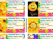 [+10] Etiquetas escolares EMOJIS GRATIS para editar imprimir!