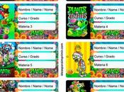 [+10] Etiquetas escolares PLANTAS ZOMBIES GRATIS para editar imprimir!