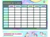 Â¡GRATIS! Horarios Clases UNICORNIOS para imprimir