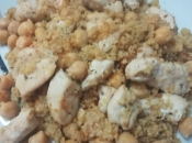 Cuscús garbanzos pollo el-hanout hierbabuena