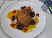 Confit pato ciruelas salsa naranja