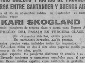 1923: Skogland Line,compañía vapores correos entre Santander Buenos Aires