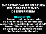 Encargado-a jefatura departamento enfermería