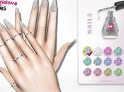 Sims Nails: Crystal glam glitter coffin nails compatible]