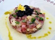 Tartar atún melón crema