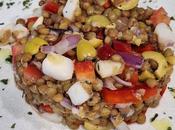 Ensalada lentejas tierra campos sepia verduras