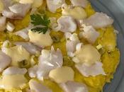 Tortilla vaga bacalao, mayonesa pilpil,cebolleta piparras