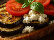 Tosta Berenjena Asada Queso Fresco Tomate