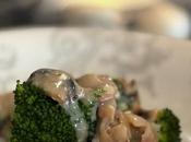 Brócoli, Champiñones Velouté Bacon