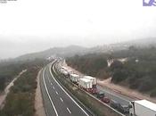 Cortada AP-7 entre Freginals Ulldecona (Tarragona) ambos sentidos inundaciones