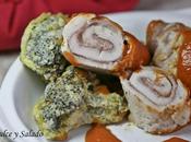 Rollitos pollo rellenos, guarnicion brocoli thermomix